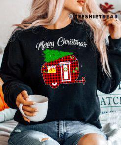 Buffalo Plaid Camper Merry Christmas Shirt