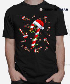 Candy Cane Merry And Bright Red And White Candy Christmas Shirt