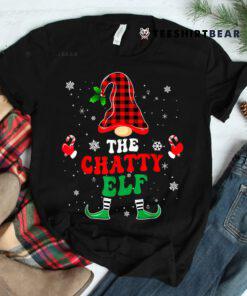 Chatty Elf Family Group Christmas Pajama Matching Red Plaid Shirt