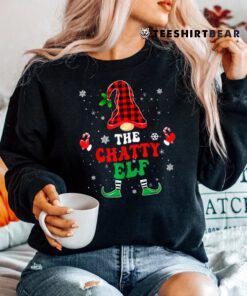Chatty Elf Family Group Christmas Pajama Matching Red Plaid Shirt