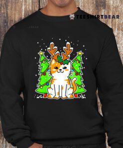 Christmas Cat Reindeer Antlers Shirt