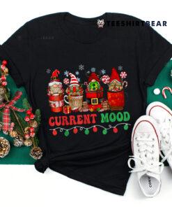 Christmas Coffee Drink Current Mood Santa Light Coffee Shirt