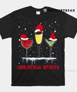 Christmas Spirits Wine Bubbly Martinis Holiday Drink Shirt