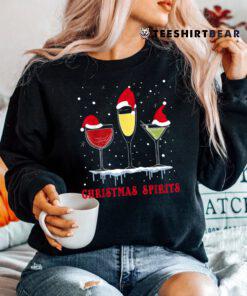 Christmas Spirits Wine Bubbly Martinis Holiday Drink Shirt