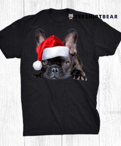 Cute French Bulldog Santa Hat Frenchie Image Christmas Cool Shirt