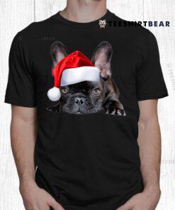 Cute French Bulldog Santa Hat Frenchie Image Christmas Cool Shirt