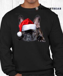Cute French Bulldog Santa Hat Frenchie Image Christmas Cool Shirt