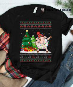 Dabbing Sheep Santa Hat Ugly Christmas Sweater Shirt