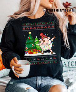 Dabbing Sheep Santa Hat Ugly Christmas Sweater Shirt