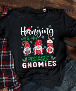 Hanging With My Pediatric Gnomies Nurse Christmas Pajama Shirt