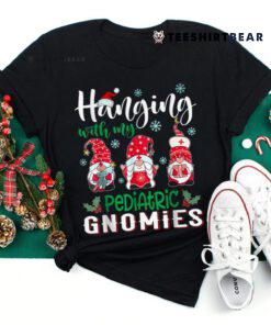 Hanging With My Pediatric Gnomies Nurse Christmas Pajama Shirt