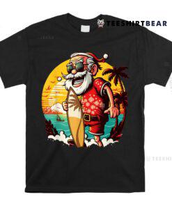 Hawaiian Surfing Santa Christmas Pajama Hawai  Shirt