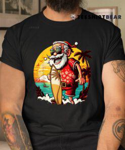 Hawaiian Surfing Santa Christmas Pajama Hawai  Shirt