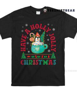 Holly Xmas Jolly Christmas Tree Penguin In Coffee Cup Santa Shirt
