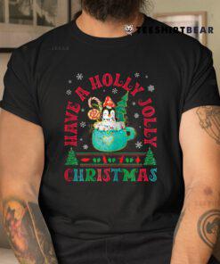 Holly Xmas Jolly Christmas Tree Penguin In Coffee Cup Santa Shirt