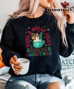 Holly Xmas Jolly Christmas Tree Penguin In Coffee Cup Santa Shirt