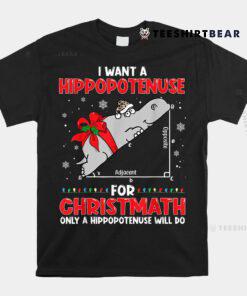 I Want A Hippopotenuse For Christmath Math Teacher Christmas Shirt