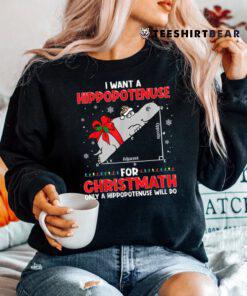 I Want A Hippopotenuse For Christmath Math Teacher Christmas Shirt