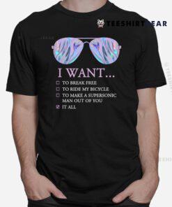 I Want To Ride My Bicycle I Sunglasses Disco Shirt