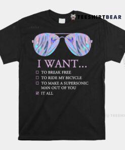I Want To Ride My Bicycle I Sunglasses Disco Shirt