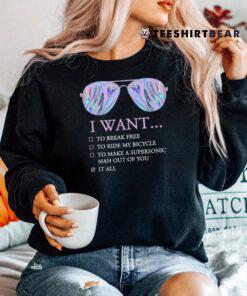 I Want To Ride My Bicycle I Sunglasses Disco Shirt