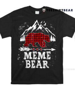 Meme Bear Shirt Christmas Pajama Red Plaid Buffalo Family Shirt