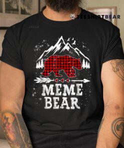 Meme Bear Shirt Christmas Pajama Red Plaid Buffalo Family Shirt