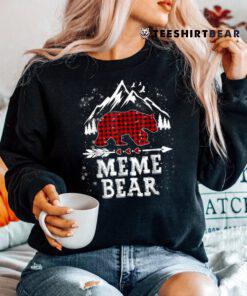 Meme Bear Shirt Christmas Pajama Red Plaid Buffalo Family Shirt
