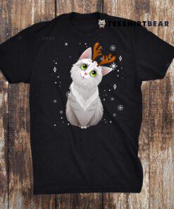 Merry Christmas Cute Cat Reindeer Matching Family Costume Shirt