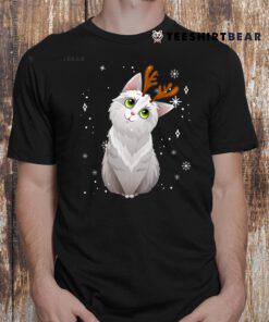 Merry Christmas Cute Cat Reindeer Matching Family Costume Shirt