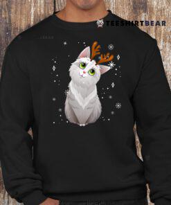 Merry Christmas Cute Cat Reindeer Matching Family Costume Shirt