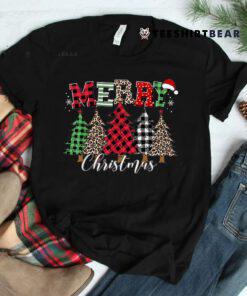 Merry Christmas Leopard Buffalo Red Plaid Shirt