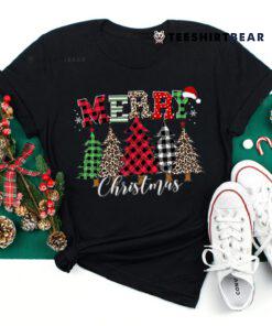 Merry Christmas Leopard Buffalo Red Plaid Shirt