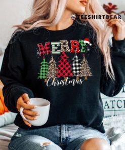 Merry Christmas Leopard Buffalo Red Plaid Shirt