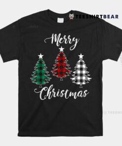 Merry Christmas Yll With Buffalo Plaid Trees Pine Shirt
