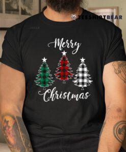 Merry Christmas Yll With Buffalo Plaid Trees Pine Shirt