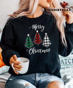 Merry Christmas Yll With Buffalo Plaid Trees Pine Shirt