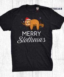 Merry Slothmas Christmas Lazy Cute Sloth Shirt