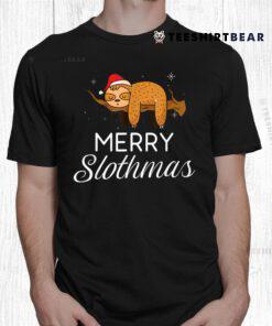 Merry Slothmas Christmas Lazy Cute Sloth Shirt