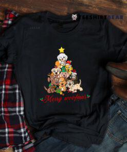 Merry Woofmas Dogs Ornaments Lights Christmas Tree Day Shirt