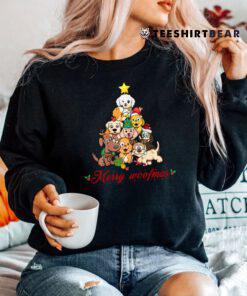Merry Woofmas Dogs Ornaments Lights Christmas Tree Day Shirt