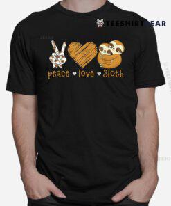 Peace Love Sloth Shirt Hand Sign Heart Sloth Shirt