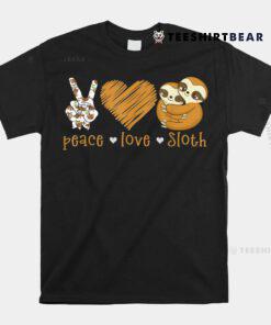 Peace Love Sloth Shirt Hand Sign Heart Sloth Shirt