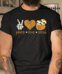 Peace Love Sloth Shirt Hand Sign Heart Sloth Shirt