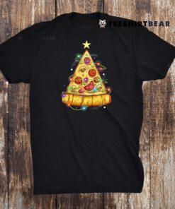 Pizza Christmas Tree Lights Xmas Lover Shirt
