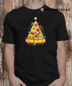 Pizza Christmas Tree Lights Xmas Lover Shirt