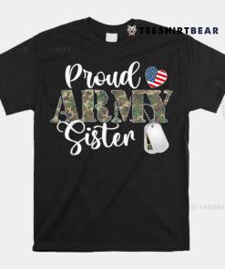 Proud Army Sister Matching Family Camoun Pattern Matching Shirt