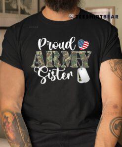 Proud Army Sister Matching Family Camoun Pattern Matching Shirt