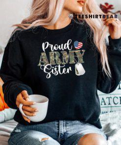 Proud Army Sister Matching Family Camoun Pattern Matching Shirt
