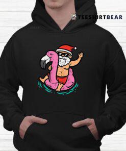 Santa Flamingo Floatie Christmas In July Summer Shirt